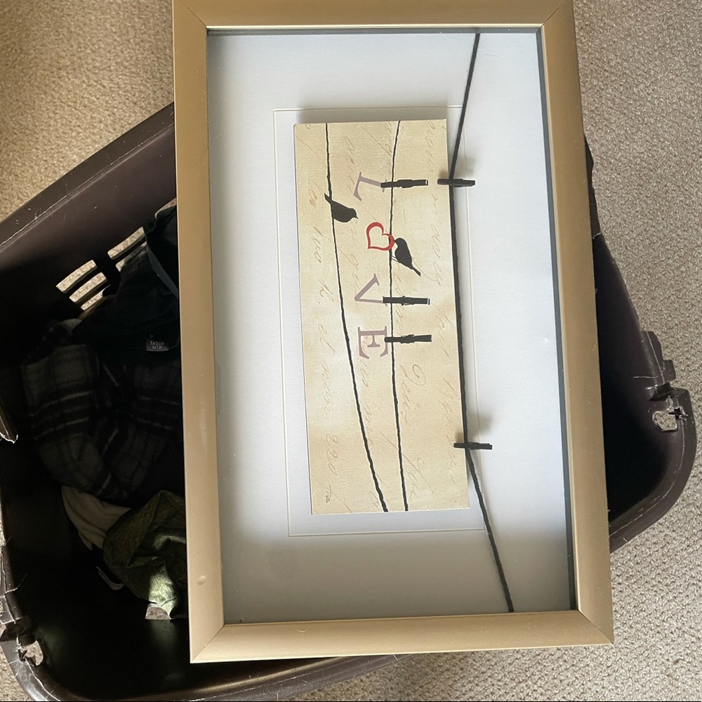 “LOVE” framed art.